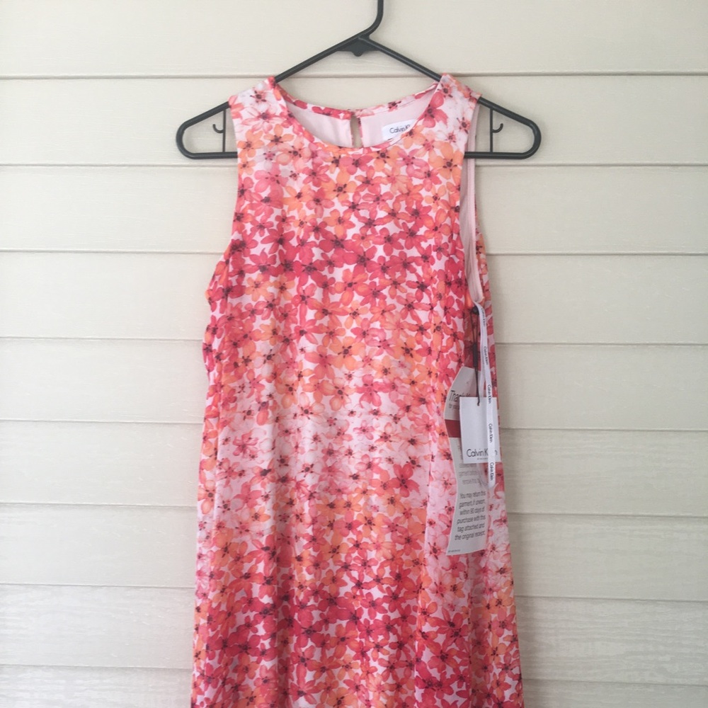 NWT Calvin Klein Sleeveless Pink Dress Size 8